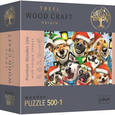 TREFL Wood Craft Origin puzzle Weihnachten Hunde 501 Teile
