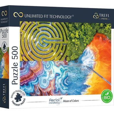 TREFL Puzzle UFT Aerial Mindblow: Farbenlabyrinth 500 Teile