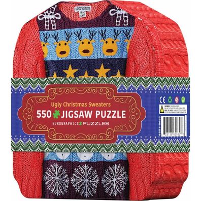 Eurographics Puzzle in Blechdose Weihnachtspullis 550 Teile