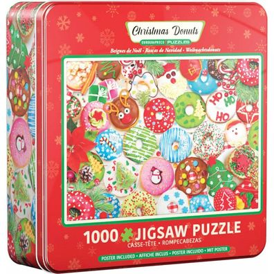 Eurographics Puzzle in Blechdose Weihnachtsdonuts 1000 Teile