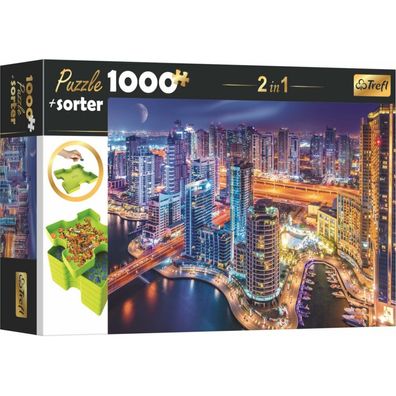 TREFL Puzzle mit Sortierer 2in1 Night Dubai 1000 Teile