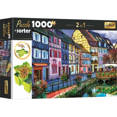 TREFL Puzzle mit Sortierer 2in1 Colmar, Frankreich 1000 Teile