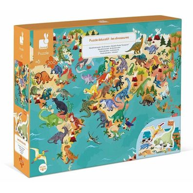 JANOD Lernpuzzle Dinosaurier 200 Teile