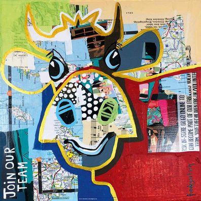 HEYE Quadratisches Puzzle Teak Kuh 1000 Teile