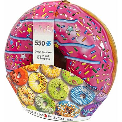 Eurographics Puzzle in einer Blechdose Donut Regenbogen 550 Teile