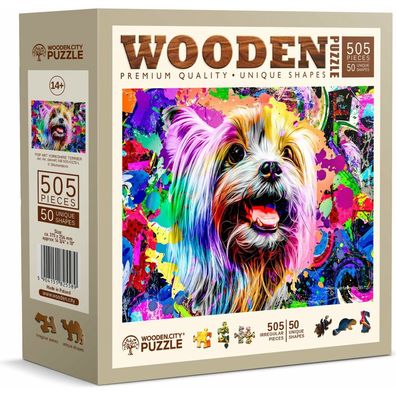 WOODEN CITY Holzpuzzle Pop Art Yorkshire Terrier 505 Teile