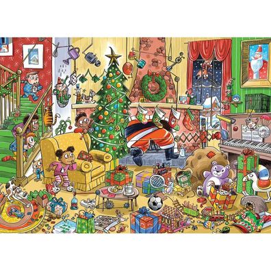 COBBLE HILL Familienpuzzle Catching Santa 350 Teile