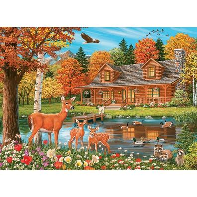 COBBLE HILL Familienpuzzle Teich an der Hütte 350 Teile