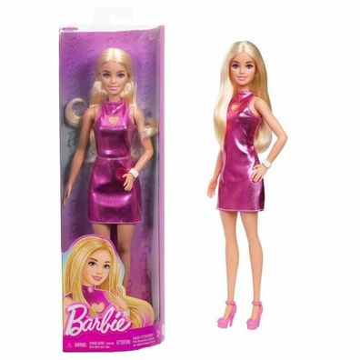 Barbie Fashionista Puppe Im Pinken Metallic-Kleid Mit Herz-Aussparung