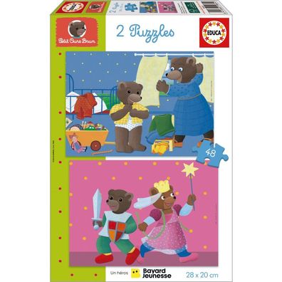 EDUCA Puzzle Petit Our Braun 2x48 Pixel