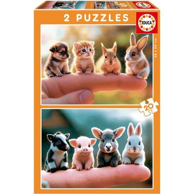 EDUCA Puzzlekarte Größ 2x20 Puppen