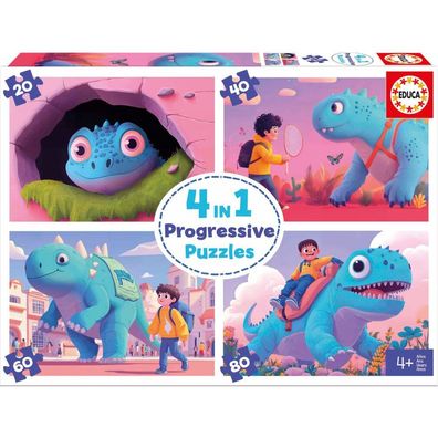 EDUCA Puzzle Dinosaurier-Puzzle 4in1 &#40;20,40,60,80 dls&#41;