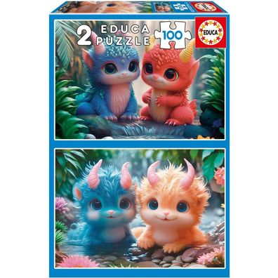 EDUCA Puzzle Süß s Puzzle 2x100 dlks