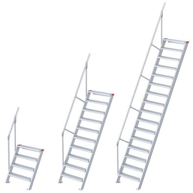 Euroline 510 Treppe 60EUR 1000mm Stufenbreite 16 Stufen Stahl Gitterrost