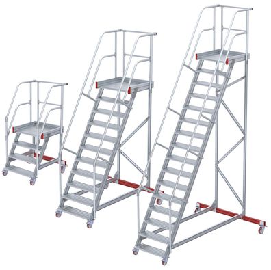 Euroline 513 Wartungsbuehne 60EUR 600mm Stufenbreite 16 Stufen Stahl Gitterrost