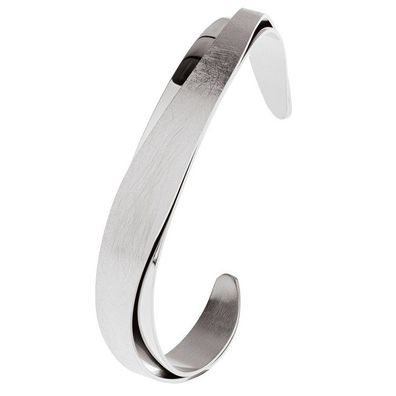 Armreif - Edelstahl gold - gekratzt poliert