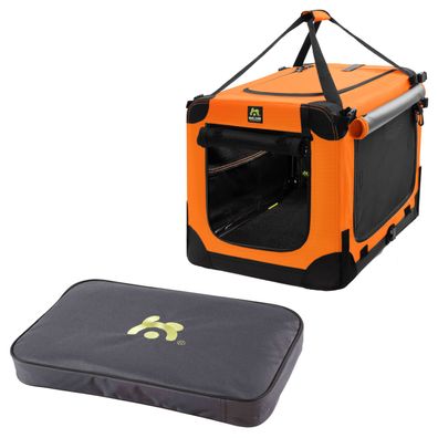 Maelson Soft Kennel Neon Orange + Lounge Mat - Transportbox mit Matratze für Hunde