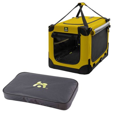 Maelson Soft Kennel Safran Gelb + Lounge Mat - Transportbox mit Matratze für Hunde