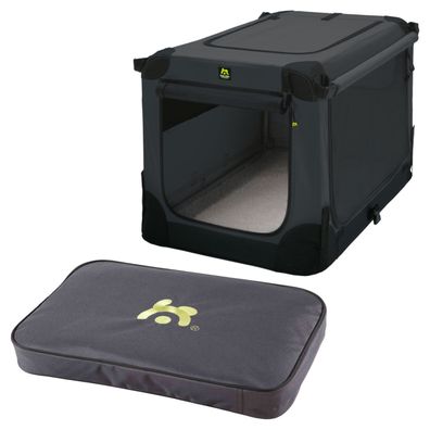 Maelson Soft Kennel anthrazit + Lounge Mat - Transportbox mit Matratze für Hunde