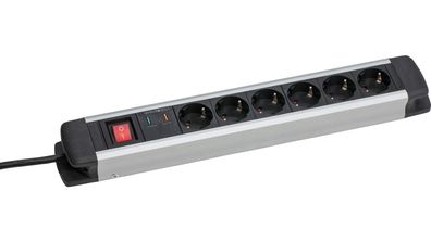 AS Schwabe Mehrfachverteiler Aluminium Steckdosenl 6-fach