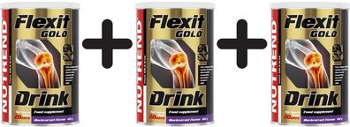 3 x Nutrend Flexit Gold Drink, Blackcurrant - 400 grams