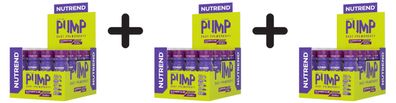 3 x Nutrend Pump Shot Pre-Workout, Blackberry & Lime - 20 x 60 ml