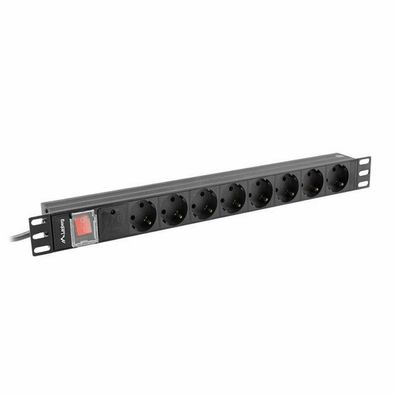 Lanberg PDU Steckdosenleiste 19" 1U 16A 8fach Schuko mit Sch