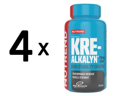 4 x Nutrend Kre-Alkalyn, 750mg - 120 caps