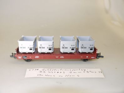 H0 Fleischmann 5228K Behältertragwagen DB 'VON HAUS ZU HAUS', top-Zustand, aber ohne