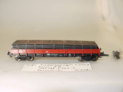 H0 Fleischmann 5281K Niederbordwagen DB mit Ladung von M+D, top-Zustand, aber ohne OV