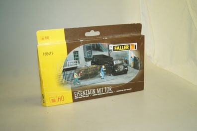 Bausatz h0 Faller 180412 Eisenzaun mit Tor, neuw./ovp