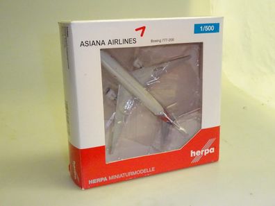 1:500 Herpa Wings 523660 Boeing 777-200 Asiana, neuw./ovp