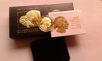 Original 50$ 2025 PP USA Buffalo Büffel 1 Unze 31,1g Gold (9999er) -nur WENIGE Stücke