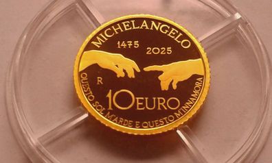 Original 10 euro 2025 PP Italien Michelangelo Gold 1/4 Unze Gold - nur 1500 Stück