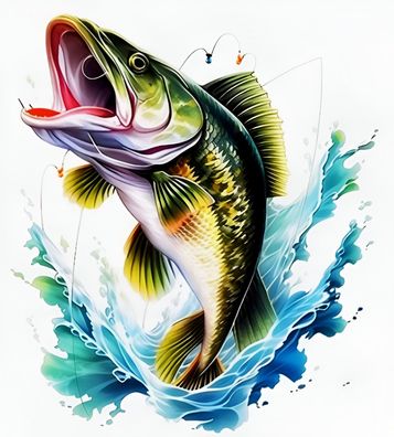 Fisch 14x10cm Essbar Angler Fische Tortenaufleger Torte Tortenbild Zuckerbild