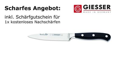 Giesser Messer BestCut Officemesser 3mm Wellen 10 cm schwarz scharf geschmiedet