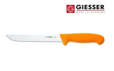 Giesser Messer Ausbeinmesser Schlachtmesser scharf gerade stark Klinge 18cm gelb