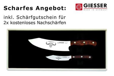 Giesser Messer PremiumCut 2er Set 20 cm Chefs + 10 cm OfficeTree of life - Thuja