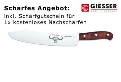 Giesser Messer Brotmesser PremiumCut Wave No 1 Tree of life Thuja 25cm Welle BBQ