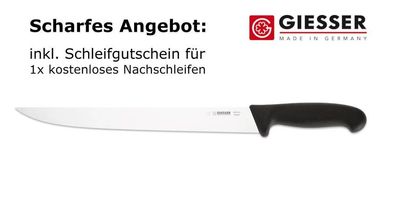 Giesser Messer Stechmesser Schlachtmesser Fleischer gerade Klinge 30 cm schwarz