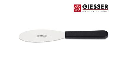 Giesser Messer Streichmesser Wellenschliff halbflexibel rutschfest schwarz 12 cm