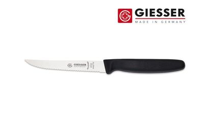 Giesser Messer Steakmesser Tomatenmesser Küchenmesser Wellenschliff 11cm schwarz