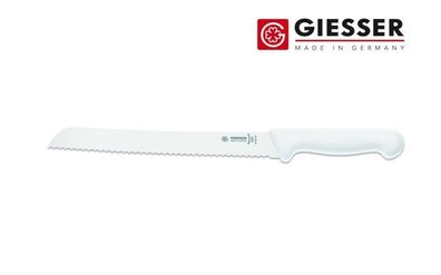 Giesser Messer Brotmesser Konditormesser Sägemesser Wellenschliff 24 cm weiß