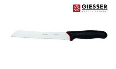 Giesser Messer Brotmesser Konditormesser Sägemesser PrimeLine schwarz 21cm Welle