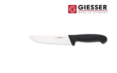 Giesser Messer Schlachtmesser Fleischermesser starke breite Klinge 16 cm schwarz