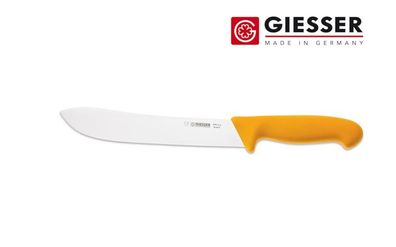 Giesser Messer Zuschneidemesser Fleischermesser geschweifte Klinge 21 cm gelb