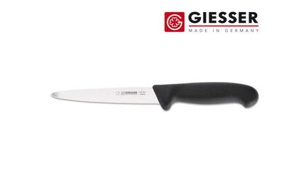 Giesser Messer Gekrösemesser Aufbrechmesser Stahlknopf mittelspitz 16 cm schwarz