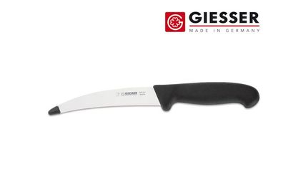 Giesser Messer Gekrösemesser Aufbrechmesser Kunststoffknopf gebogen 16cm schwarz