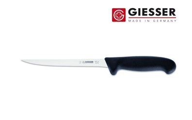 Giesser Messer Fischfiliermesser Filetiermesser fish schmal gerade schwarz 18 cm