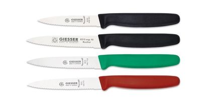 Giesser Messer Gemüsemesser Spickmesser 8 / 10cm mittelspitz Variante 3 mm Welle